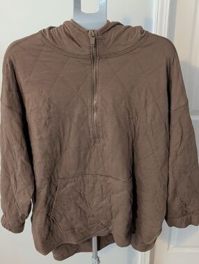 Old Navy Brown Quilted Hooded Pullover